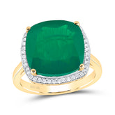 1/5CTW-DIA P1 13X13 MM CU-EM SYNTHETIC RING
